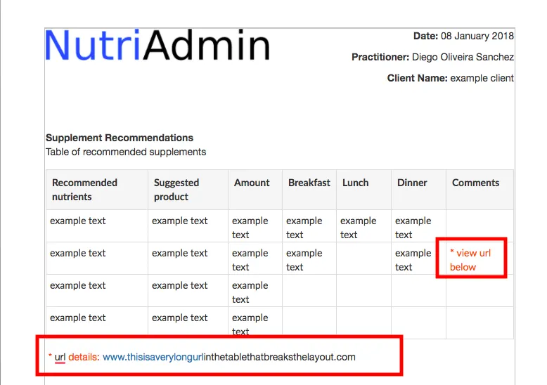 referencing url below table